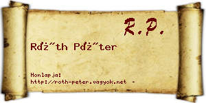 Róth Péter névjegykártya