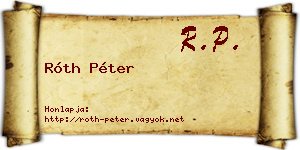 Róth Péter névjegykártya